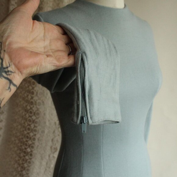 Vintage 1960s Wiggle Dress, Jonathan Logan Blue Wool Dress, Chumley Sportswear - Picture 7 of 13